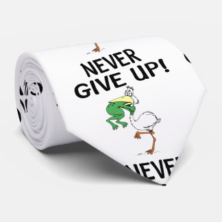 Gib niemals Motivierend Pelikane und Frosch auf Krawatte