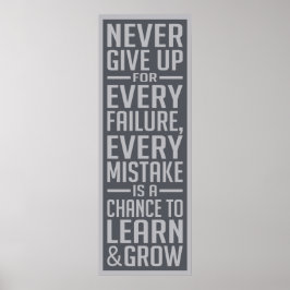 Gib niemals motivierend Poster auf