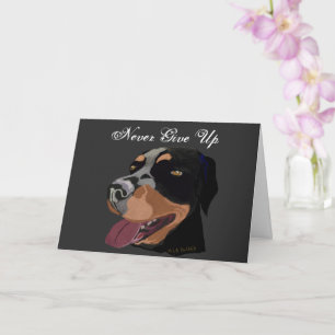 Gib niemals Rottweiler-Ermutigungskarte auf. Karte
