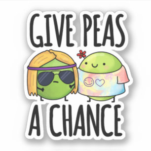 Gib Peas A Chance Funny Hippie Peas Puff Aufkleber