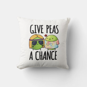 Gib Peas A Chance Funny Hippie Peas Puff Kissen