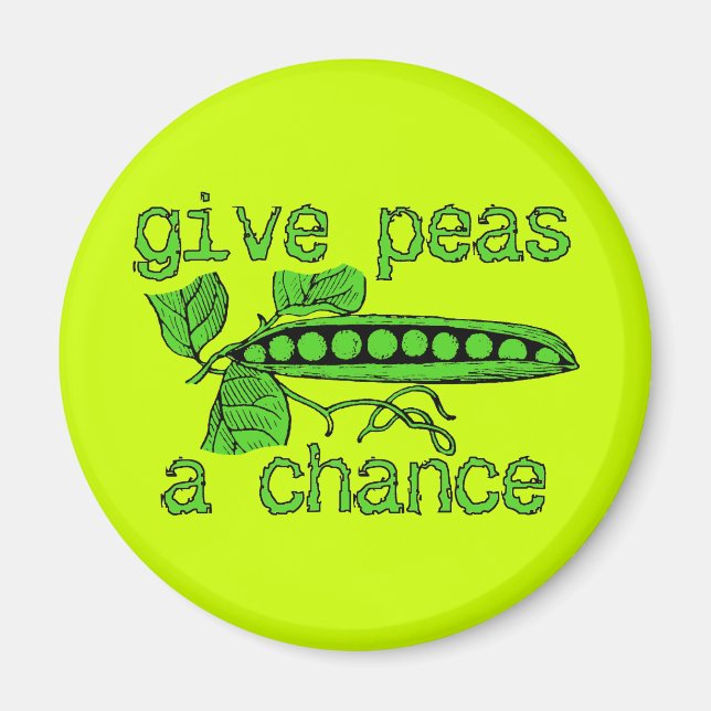 Gib Peas a Chance Funny Peace Magnet Spaß (Vorne)