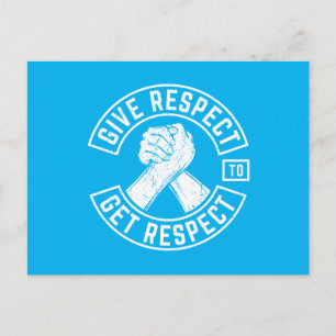 Gib Respekt, um Respekt zu erhalten MC Biker Inspi Postkarte