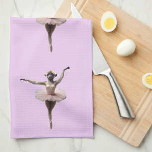 Gibbon-Affen-Ballett-Tänzer in einem Tutu, Geschirrtuch