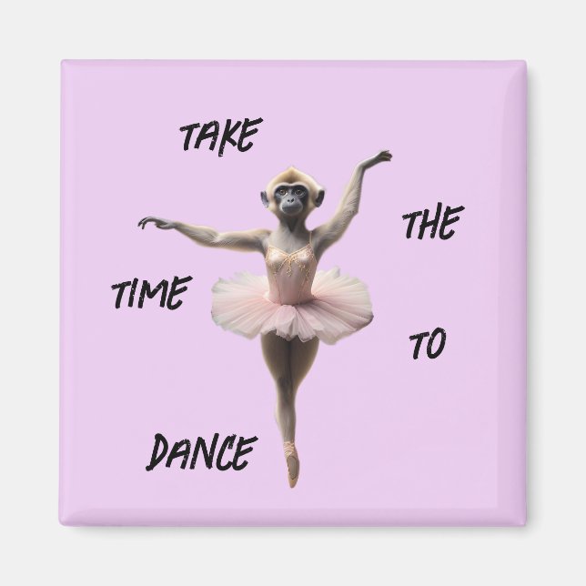 Gibbon Ballett Tänzer in einem Tutu, Magnet (Vorne)