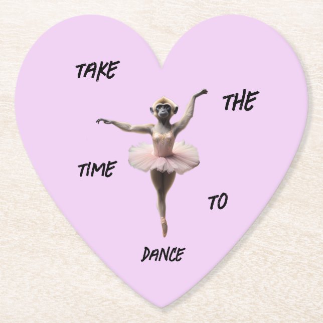 Gibbon Ballett Tänzer in einem Tutu, Untersetzer (Vorderseite)