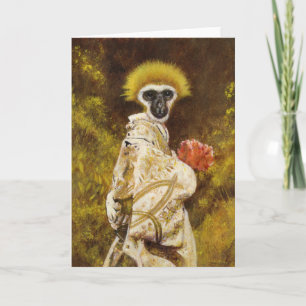 Gibbon Geisha Greetings Card Dankeskarte