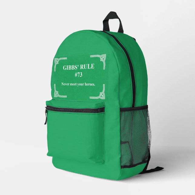 Gibbs' Regel 73 Bedruckter Rucksack (Rückseitige Ecke Rechts)