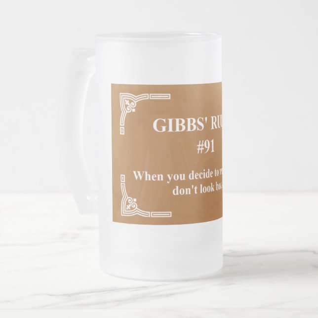 Gibbs' Regel 91 Mattglas Bierglas (Vorderseite Links)