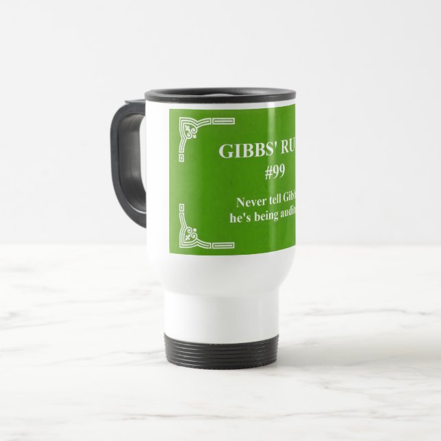 Gibbs' Regel 99 Reisebecher (Vorderseite Links)