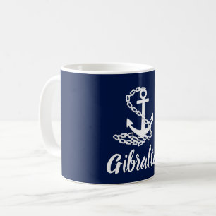 Gibraltar - Blau-Weiße Tasse im maritimen Stil