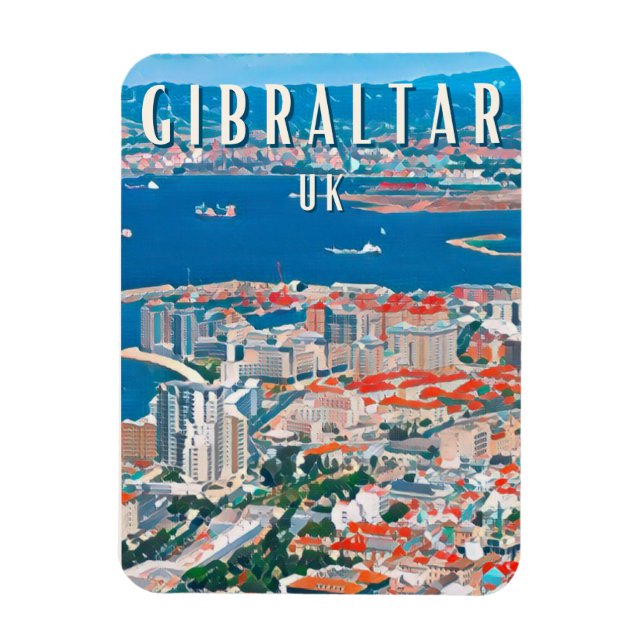Gibraltar, Felsen- und Klippenstadt Magnet (Vertikal)