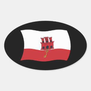 Gibraltar Flag-Aufkleber Ovaler Aufkleber