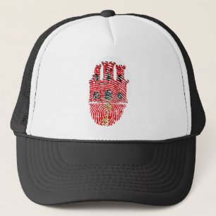 Gibraltar Flag Fingerprint Country Prix Truckerkappe
