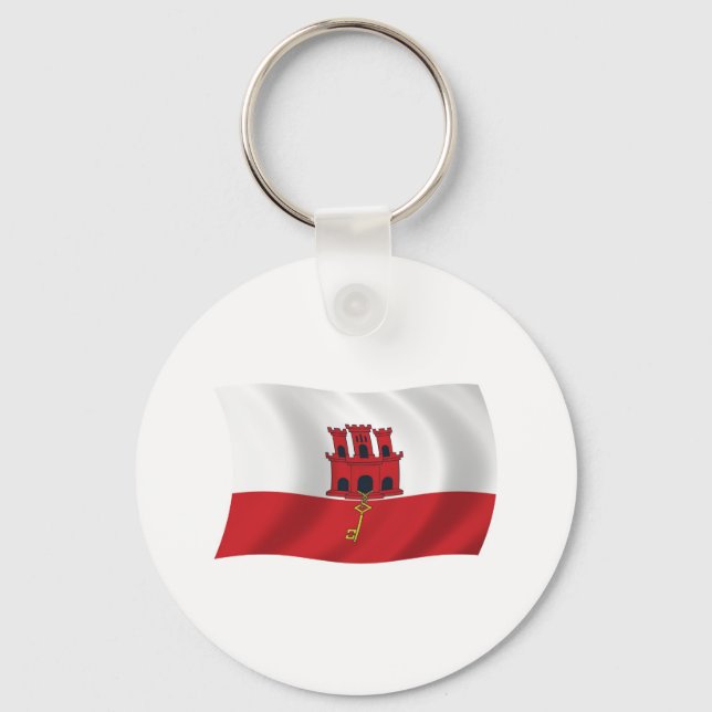 Gibraltar Flag Schlüsselanhänger (Vorderseite)