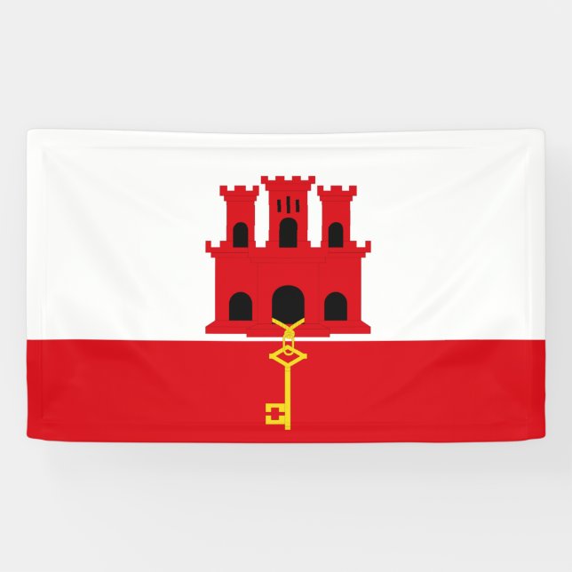 Gibraltar-Flagge Banner (Horizontal)