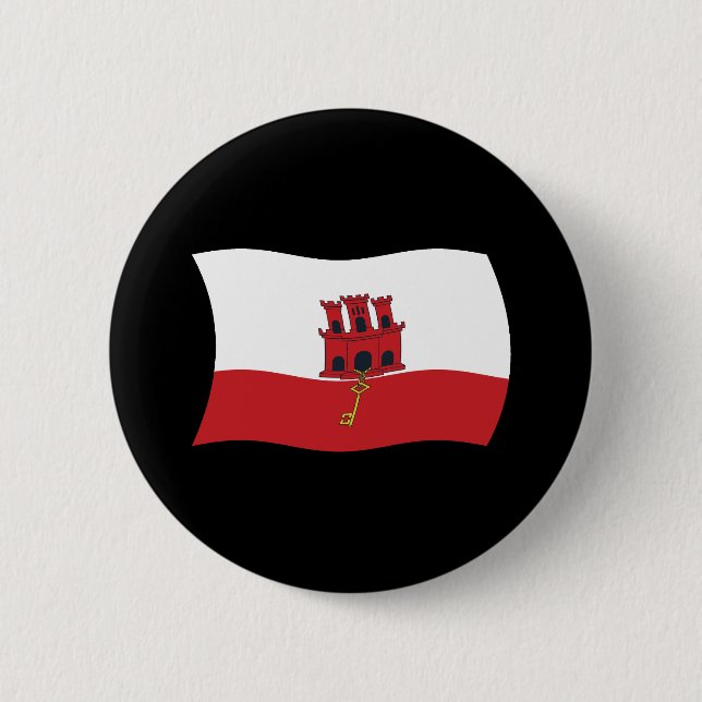 Gibraltar-Flagge-Button Button (Vorderseite)