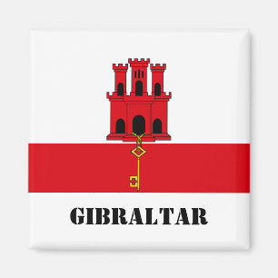 Gibraltar-Flagge mit Text Gibraltar Magnet
