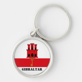 Gibraltar-Flagge mit Text Gibraltar-Magnet Schlüsselanhänger