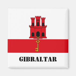 Gibraltar-Flagge mit Text in Gibraltar Magnet
