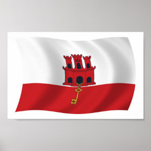 Gibraltar Flagge Poster Druck