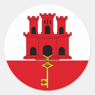 Gibraltar-Flaggen-Aufkleber Runder Aufkleber