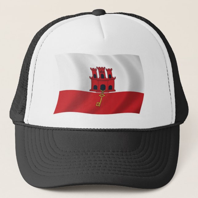 Gibraltar-Flaggenhut Truckerkappe (Vorderseite)