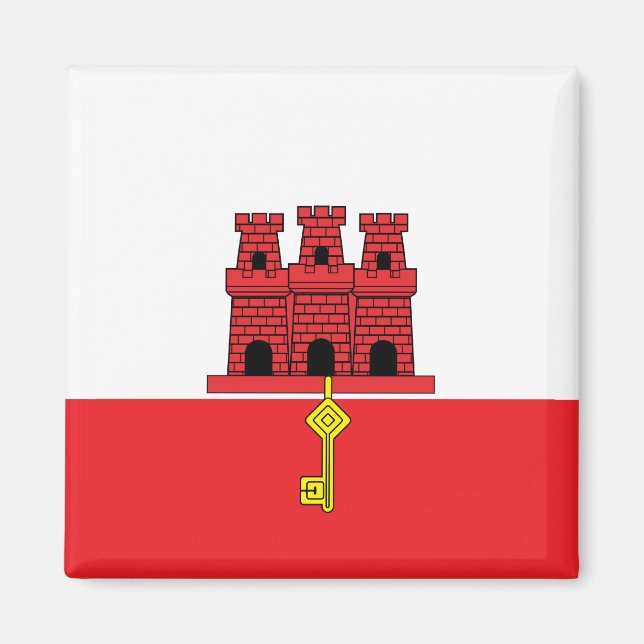 Gibraltar Hochwertige Flagge Magnet (Vorne)