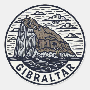 Gibraltar Reise Runder Aufkleber