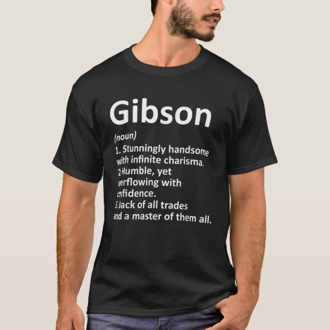 GIBSON Definition Witziger Familienname Tree Birth T-Shirt (Vorderseite)