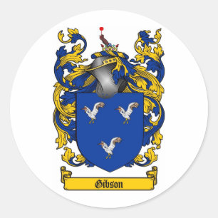 GIBSON-FAMILIENWAPPEN - GIBSON-WAPPEN RUNDER AUFKLEBER