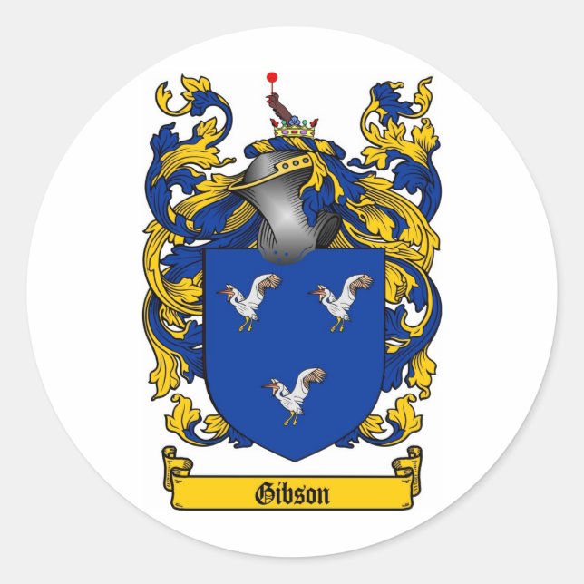 GIBSON-FAMILIENWAPPEN - GIBSON-WappenSCHEIN Runder Aufkleber (Vorderseite)