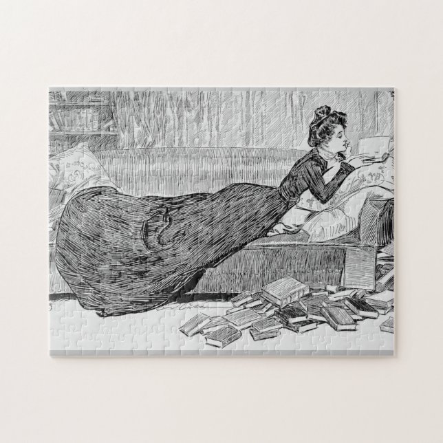 Gibson Girl beim Lesen eines Buches (Horizontal)