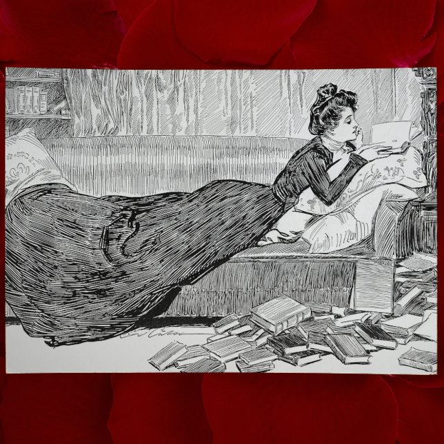 Gibson Girl Reading a Book Karte (Von Creator hochgeladen)