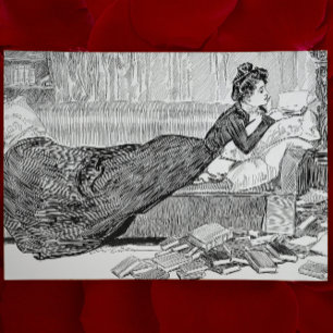 Gibson Girl Reading a Book Postkarte