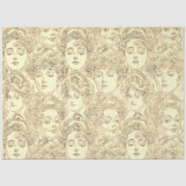Gibson Girl viktorianisches Muster Sepia Seidenpapier