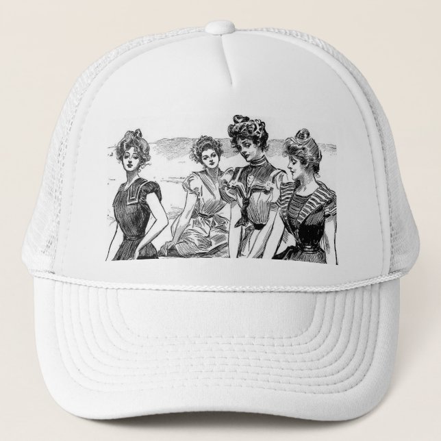 Gibson Girls am Strand Truckerkappe (Vorderseite)