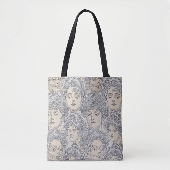 Gibson Girls graues pfirsichfarbenes viktorianisch Tasche (Vorderseite)
