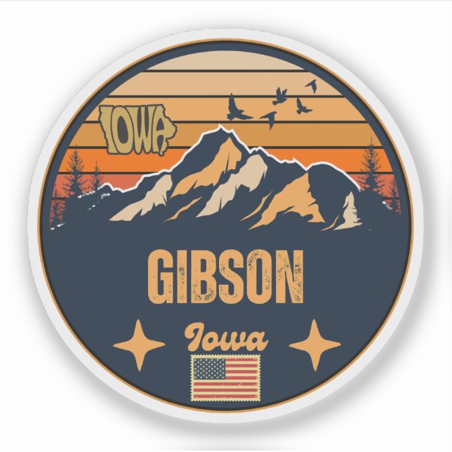 Gibson, Iowa Ia, Vereinigte Staaten Aufkleber (Vorderseite)