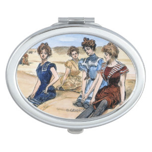 Gibson-Mädchen auf dem Strand, 1900 Taschenspiegel