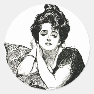 Gibson-Mädchen-Aufkleber Runder Aufkleber