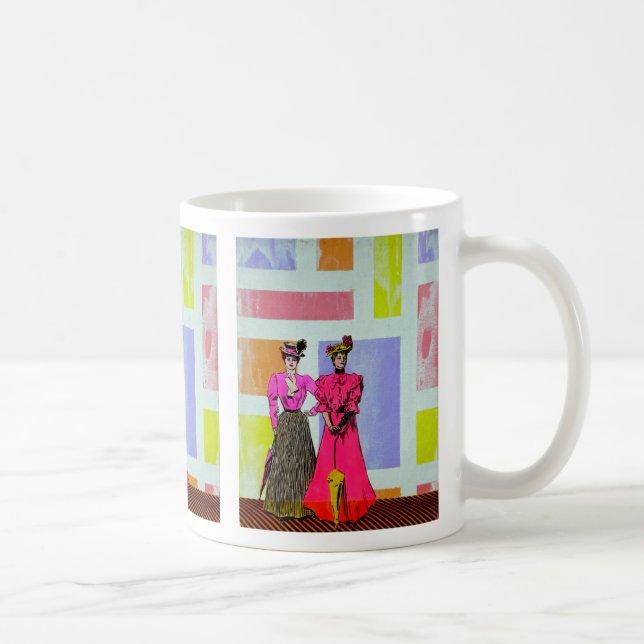 Gibson-Mädchen in einem Mondrian Muster Kaffeetasse (Rechts)