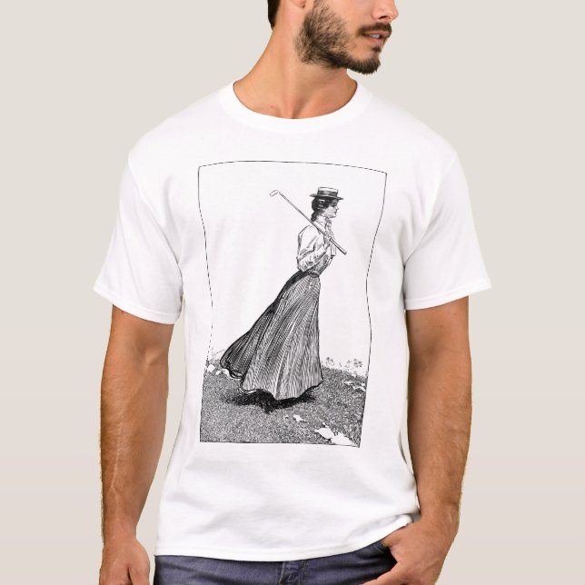 Gibson-Mädchen mit Golfclub, 1899 T-Shirt (Vorderseite)
