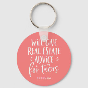 gibt echte Anwesen-Ratschläge für Tacos Funny Agen Schlüsselanhänger
