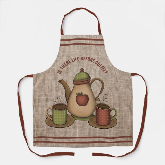 Gibt es Leben vor Kaffee? Tasse & Kaffee    PotA Schürze (Vorderseite)