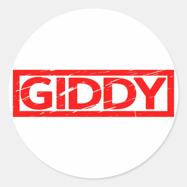 Giddy Briefmarke Runder Aufkleber (Vorderseite)