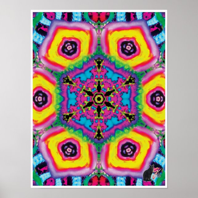 Giddy Kinetic Collage Kaleidoscope Poster (Vorne)