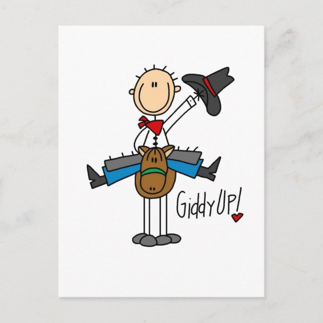 Giddy Up Cowboy Tshirts und Geschenke Postkarte (Vorderseite)