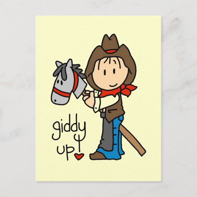 Giddy Up Cowboy Tshirts und Geschenke Postkarte (Vorderseite)