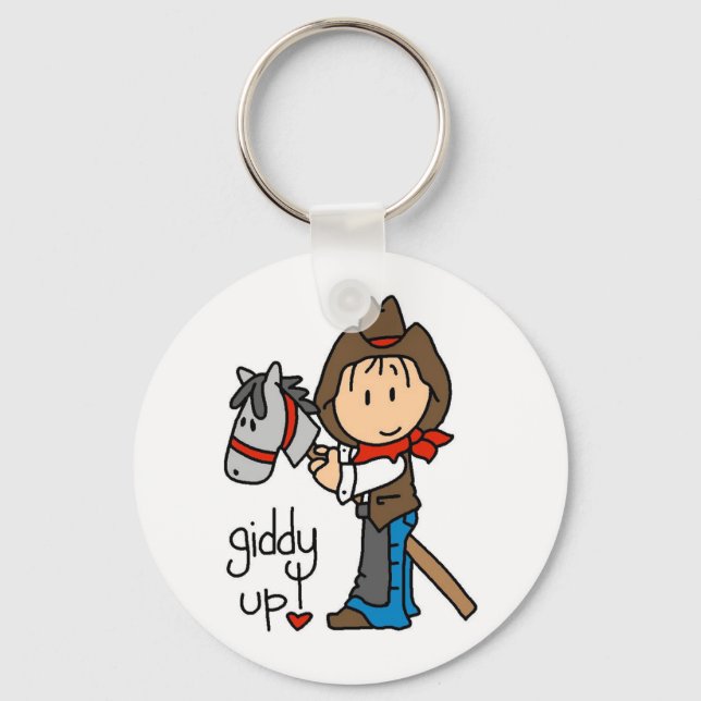 Giddy Up Cowboy Tshirts und Geschenke Schlüsselanhänger (Vorderseite)